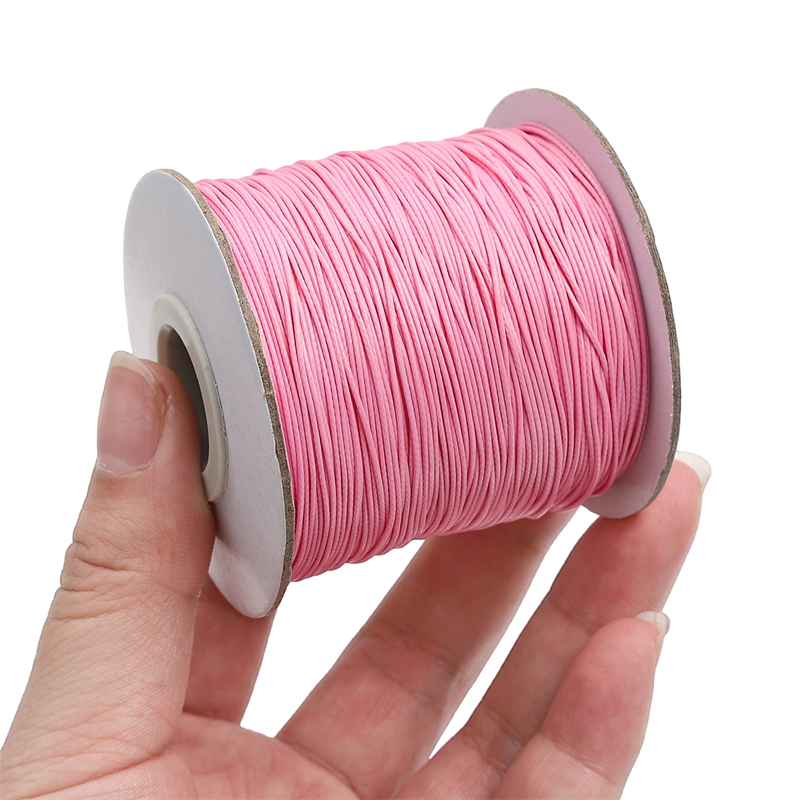 Cordão de algodão encerado coreano 0.5mm, fio encerado, colar, corda, contas para pulseira diy, descobertas de fabricação de jóias, 10 m/lote