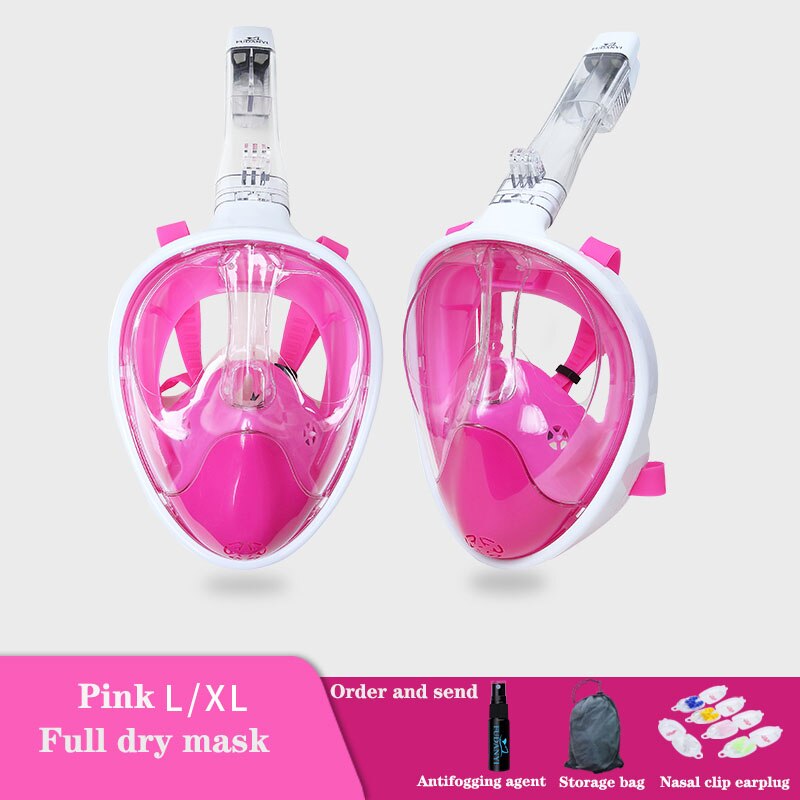 Diving Mask Underwater Scuba Anti Fog Full Face Diving Mask Snorkeling Set Fully Dry Breathing Tube Scuba Diving Mask: color 06