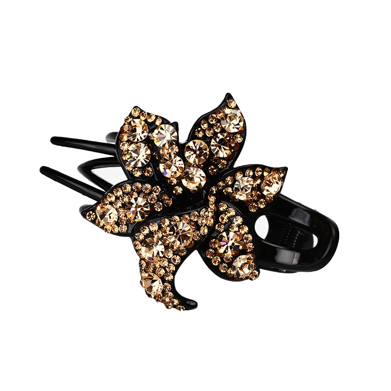 11 Kleuren Hollow Bloemen Haar Clip Barrette Bloem Strass Haarspeld Mode Haaraccessoires Vrouwen Sieraden Haar Klauw Hoofddeksels: 4