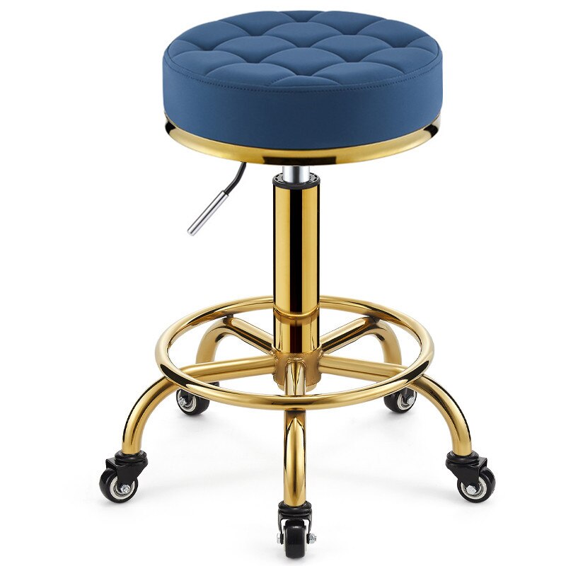 Roterende Lifting Schoonheid Kruk Kapper Stoel Ronde Gouden Kruk Rvs Stoel Kapper Kruk Kapsalon: as pictureB9 cloth