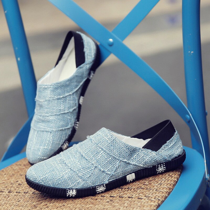 PUPUDA uomo scarpe Casual espadrillas traspiranti uomo Slip On mocassini scarpe comode Sneakers uomo moda scarpe di tela mocassini M