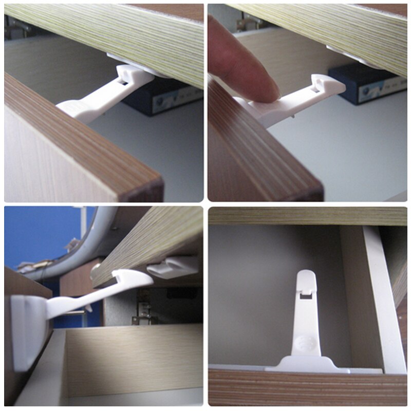 2pcs/packBaby Safety Drawer Locks Spring-loaded Drawer and Cabinet Latch Seguridad Infantil Kids Safety Children Safety Products