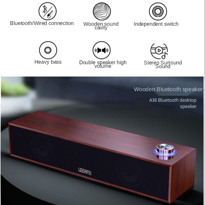 Draagbare Lantaarn Bluetooth Speaker Computer Wired Subwoofer Card Soundbox Tv Soundbar Home Echo Muur Houten Muziek Center Audio