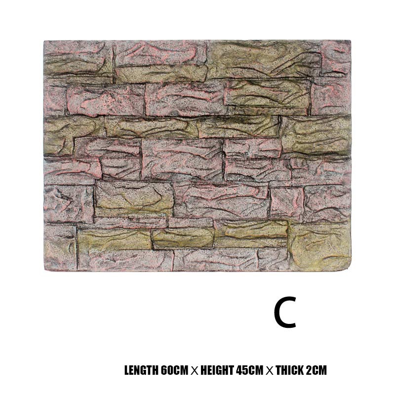 3D Foam Rock Stone Aquarium Background Board Decor Foam Board for Reptile Fish Tank 60x45cm HG99: C