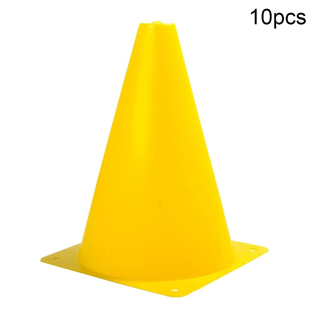 10Pcs Plastic Soccer Football Basketball Training Anti-wind Sign Cone Barrier Outdoor Sports Accessories: YELLOW