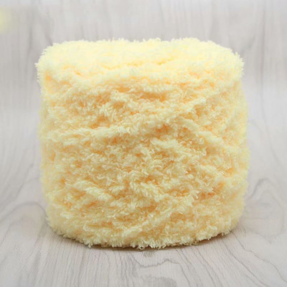 Household Products Hand Knitting Baby Hand-made Wool Crochet Coral Wool Yarn: light yellow