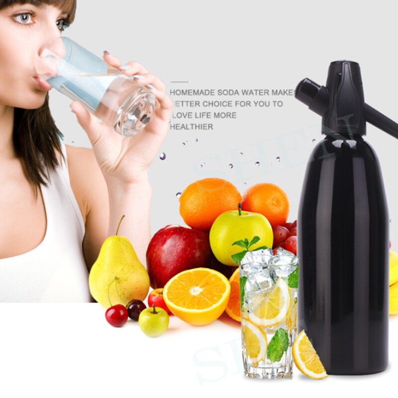 Soda Maker Aluminum Siphon 1L Soda Brewing Machine Home Bar Tool Diy Beverage Juice Carbon Dioxide Injection Bottle