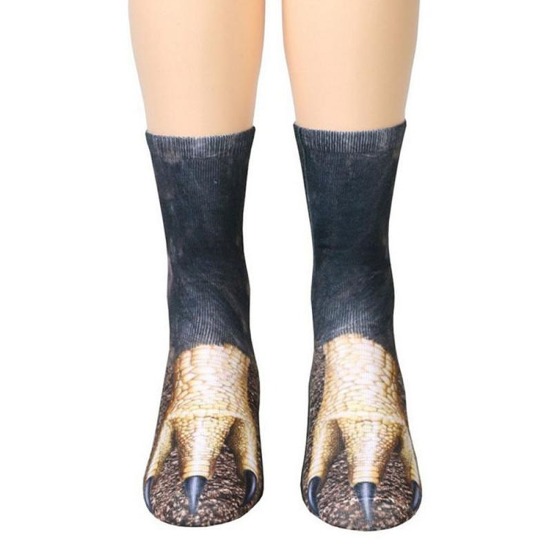 Zachte Casual Leuke Katoenen Dier Voeten Gesimuleerde Sokken Unisex Volwassen 3D Dieren Paw Print Lange Sokken: 05