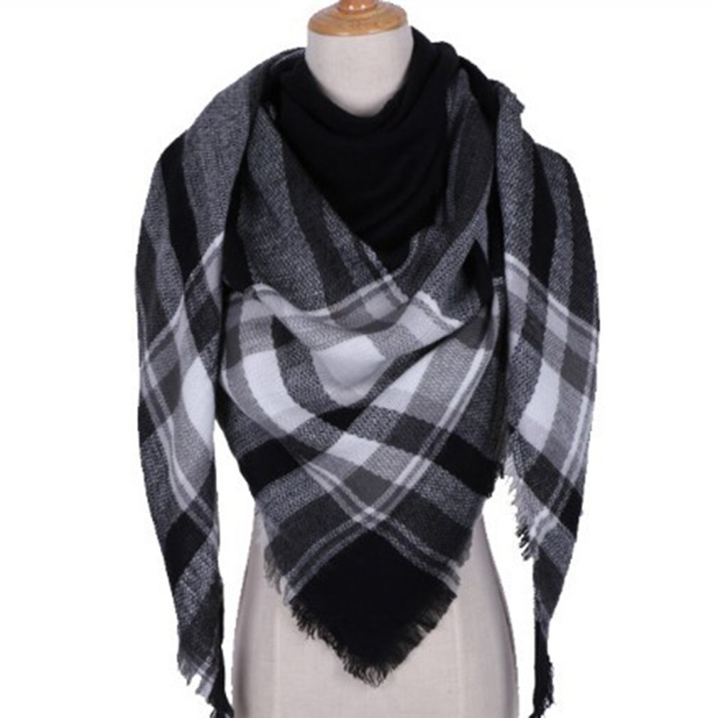 Latest Winter Triangle Scarf For Women Brand Shawl Cashmere Plaid Scarves Blanket Warm And Soft