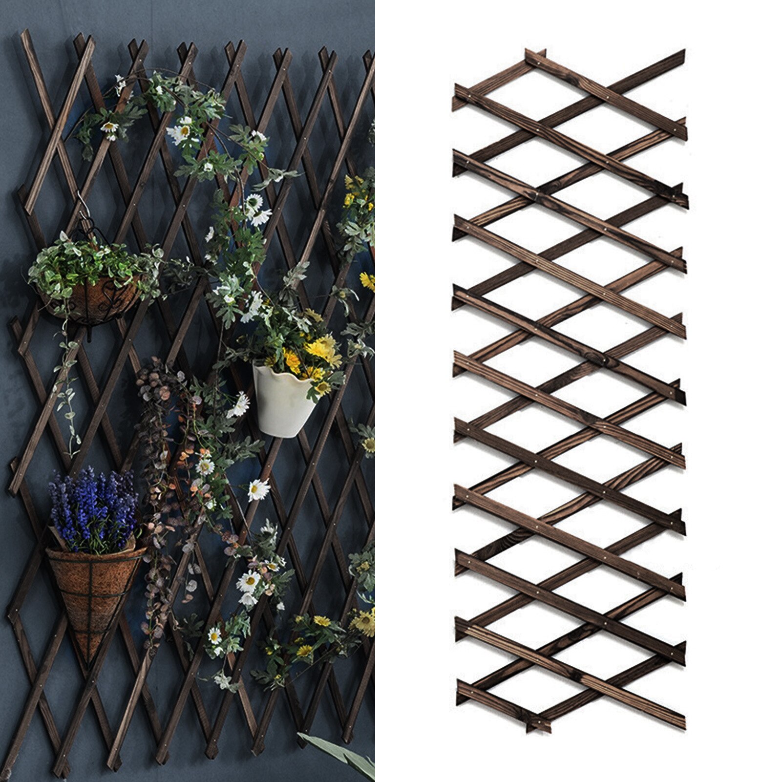Extra Thick Expandable Plant Climb Hanging Frame Trellis Plant Support Fence Indoor Air Plant Vertical Rack Wall Decor