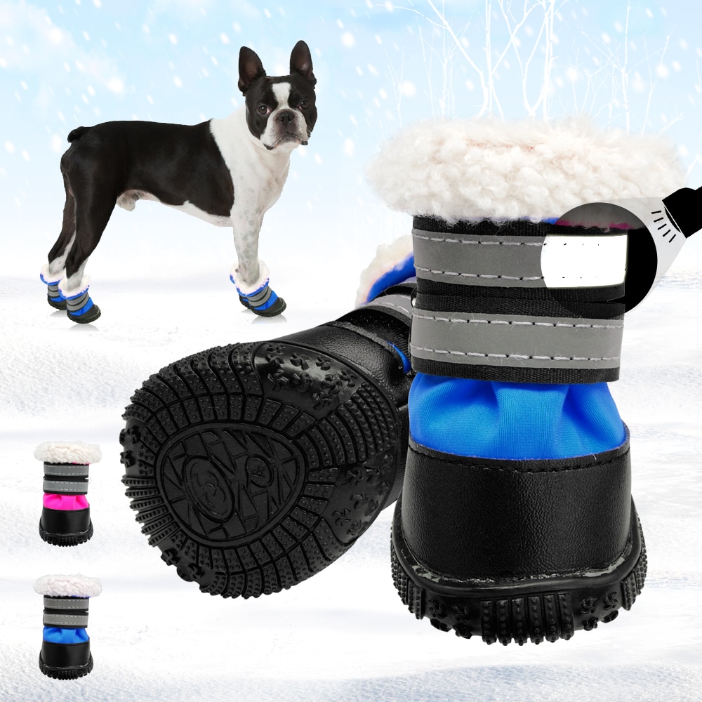 Winter Warm Dog Schoenen antislip Katoen Reflecterende Huisdier Schoenen Voor Kleine Middelgrote Honden Chihuahua Sneeuw Dikke Hond Sokken