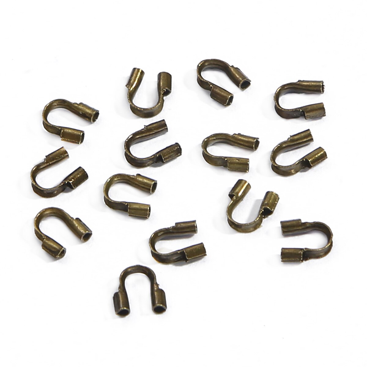 100Pcs 4X4Mm Draad Protectors Wire Guard Guardian Protectors Loops U-vorm E Einde Sluitingen Connector Voor sieraden Bevindingen Maken Diy: Bronze