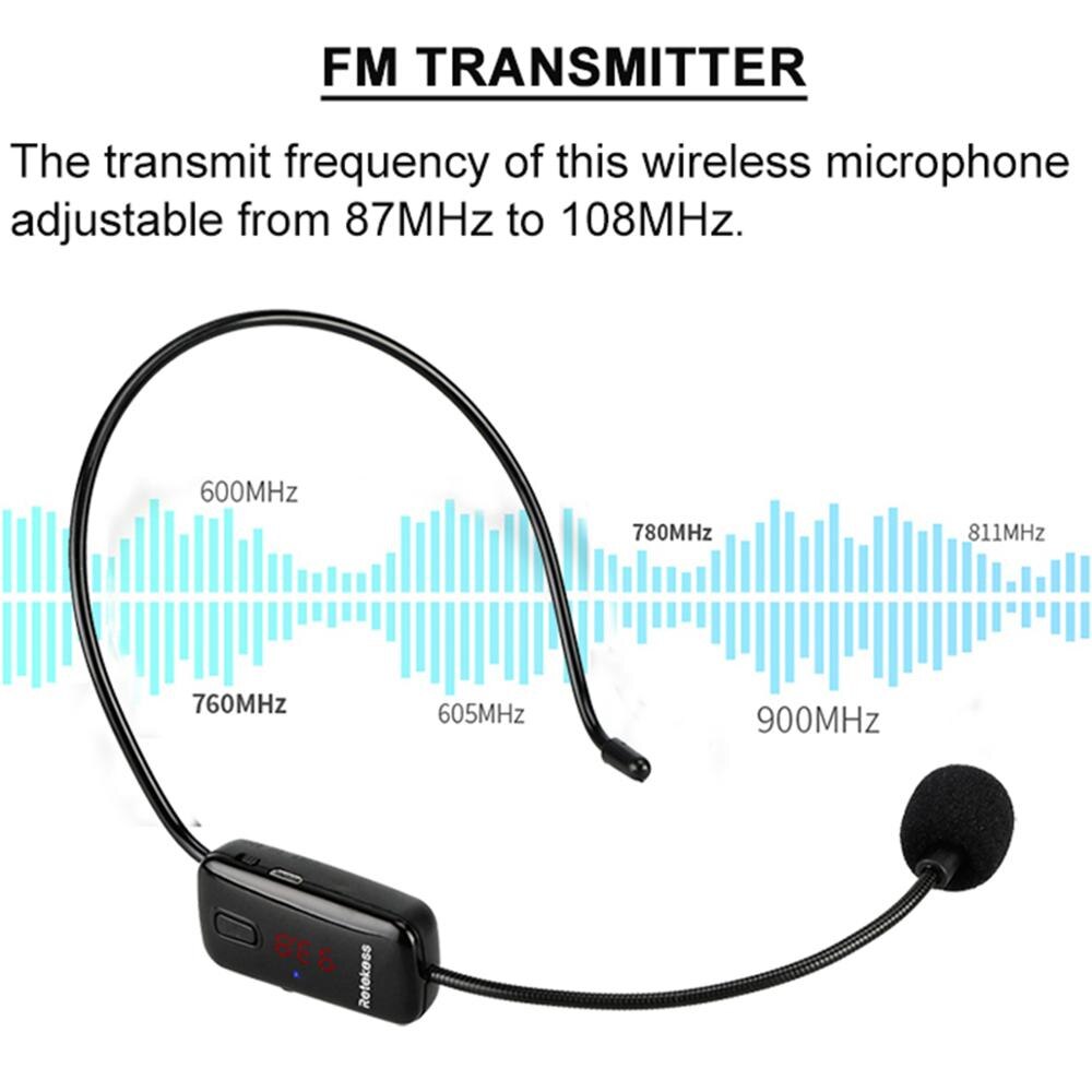 RETEKESS TR503 Drahtlose Mikrofon Kondensator Headset Megaphon Radio Mic FM 87-108MHz Für Lautsprecher Lehre Treffen führen