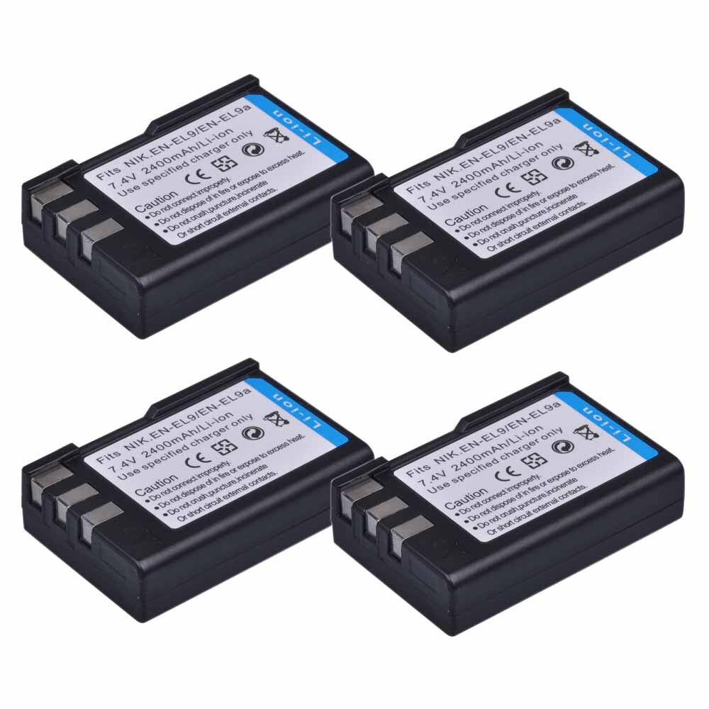 Batterie pour appareil photo numérique Nikon, 2400mAh, 1 pièce, pour modèles D40, D60, D40X, D5000, D3000: 4x battery