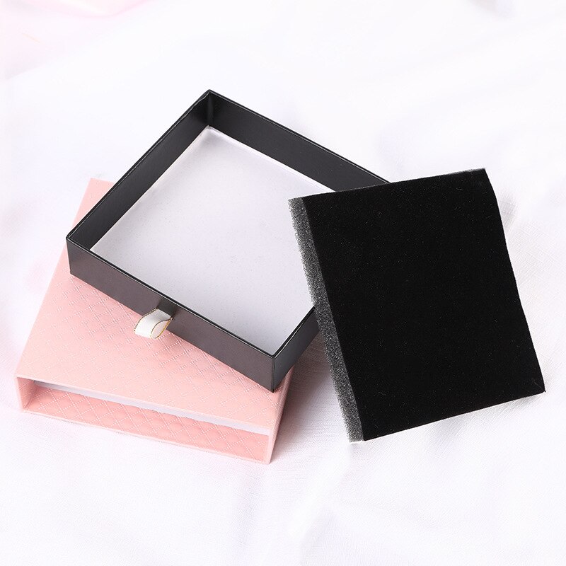 12pcs Jewelry Box White Pink Silver Drawer Paper&PU Box for Necklace Earring Bracelet Ring Brooch Diplay Pakge Box
