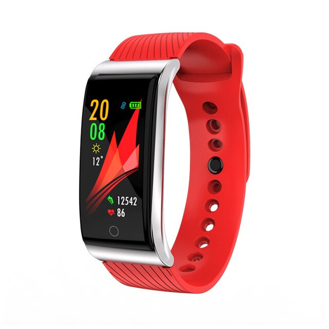 F4 Smart Band Blood Pressure Heart Rate Monitor Men Women Wristband Fitness Sports Watch Pedometer Smart Metal Bracelet: red silican