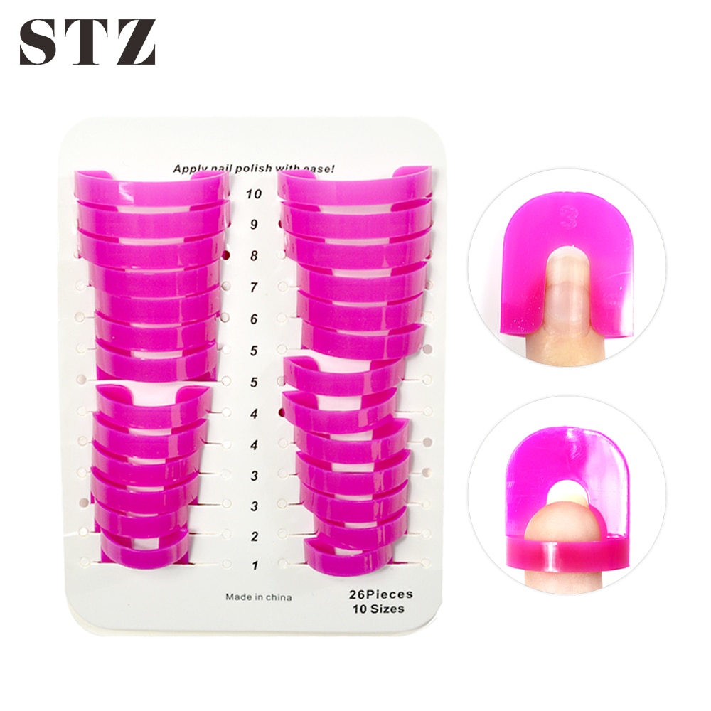 STZ 26 pièces/ensemble Nail Art pratique polonais protecteur français embouts moule outil doigt couvre ongles bord manucure pédicure accessoire NJ112