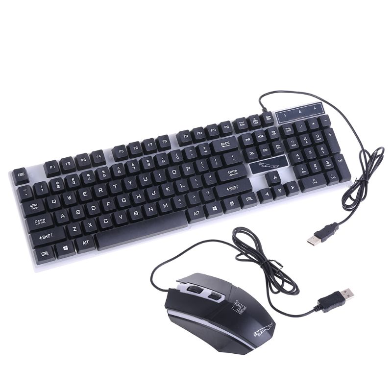 Usb laddningsljus tangentbord och mus kit regnbågsled spelutrustning för  ps4 xbox one