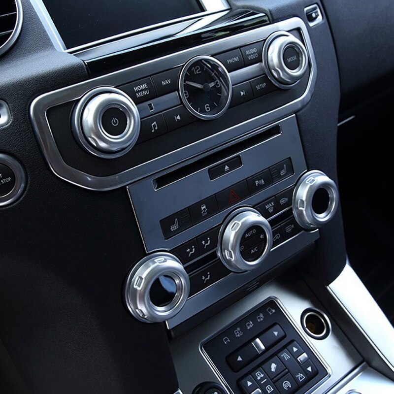 5pcs/set Chrome Volume and Air Conditioning Knobs Trim for Land Rover Discovery 4 LR4 Range Rover Sport Car Accessory and Parts