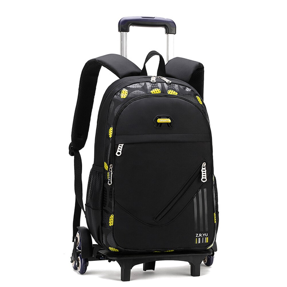 Elementaire Studenten Trolley Tas Basisschool Boek Tas Met Kleine Tas Rolling Rugzak Tas Op Wieltjes Met 6 Wielen: Yellow