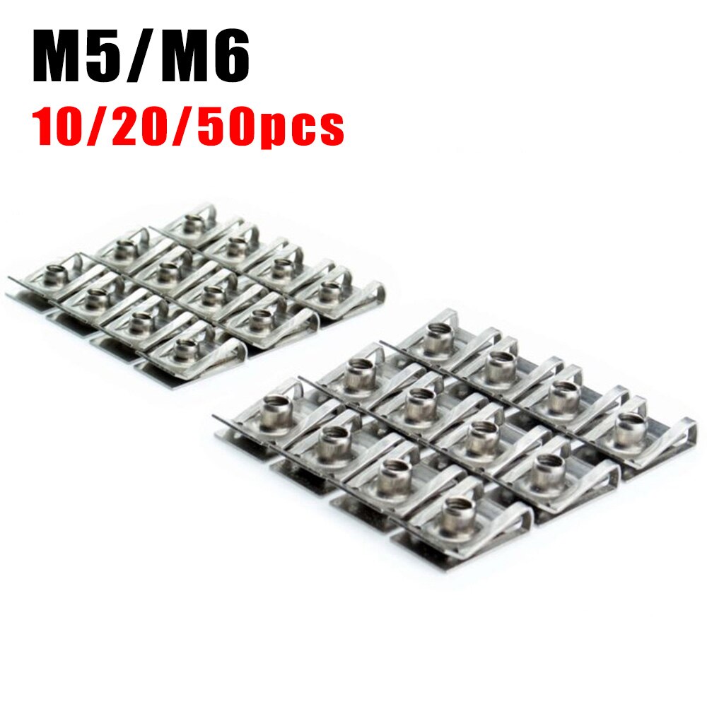 10/20/50Nuts Stainless Steel Clip U Spring Nuts M5 M6 Clips Fairing Panel Speed Chimney For Improved Spring Characteristic