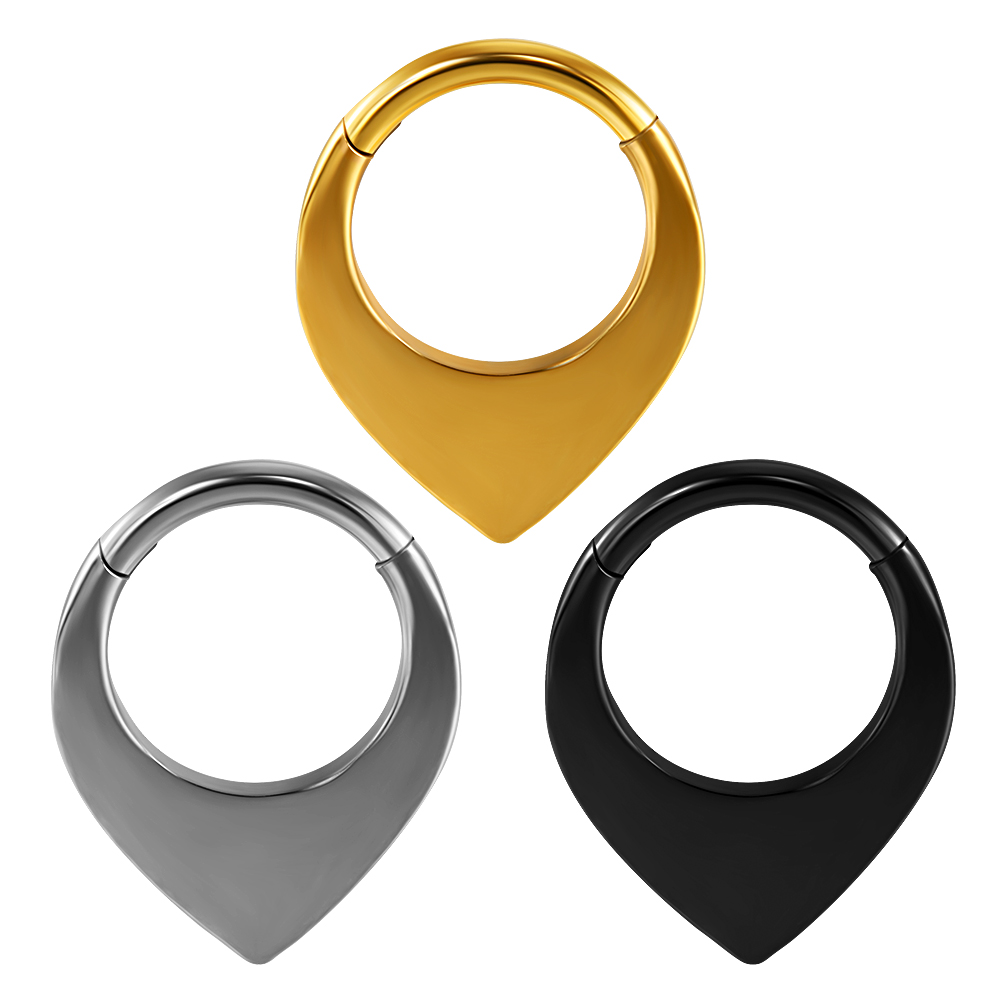 1/3 stk. sæt måne vanddråbe slange septum piercing clicker blomst næseringe 16g segment brusk daith hoop øreringe smykker: Grøn / Antik kobberbelagt