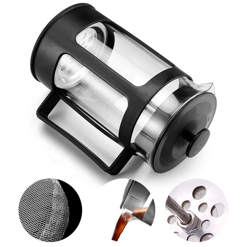 Prensa Francesa de plástico, cafetera, cafetera con filtro, cafetera Moka para el hogar, cafetera, herramienta percoladora de 350ml