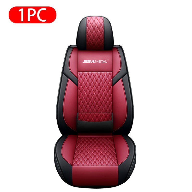 SEAMETAL Brand Car Seat Cover Front/Rear Universal Fit Most 5-Seat Vehicle Automotive Soft Car Seat Protector: Wine Red Front 1pc