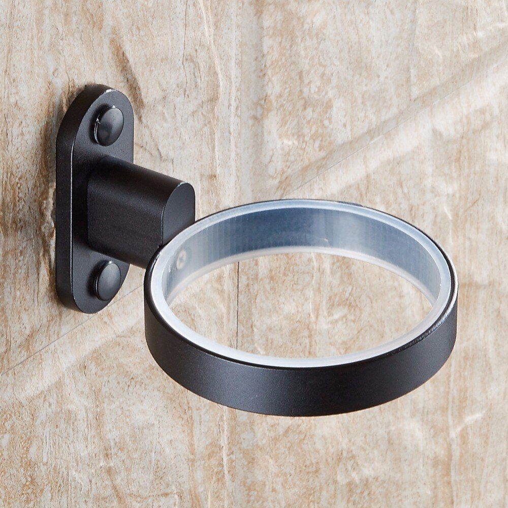 Badkamer Accessoires Wandmontage Zwarte Ruimte Aluminium Badkamer Wc Borstel Houder