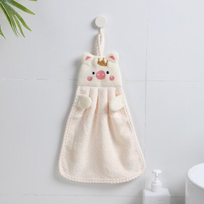 Baby Nursery Hand Towel Baby Bath Hanging Towels Toddler Soft Plush Cute Cartoon Animal Wipe Hanging Bathing Towels for Children: B