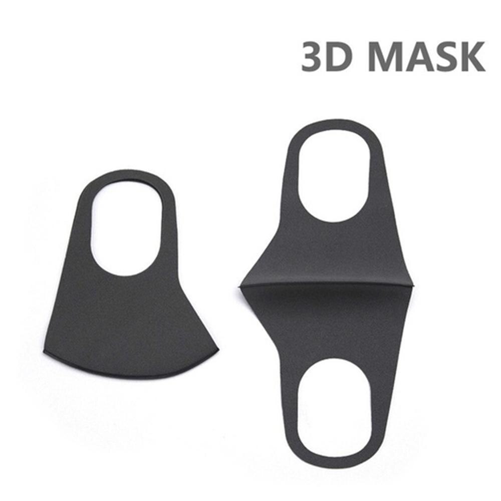 Máscara facial 3d de algodão, máscara de proteção de algodão tamanho único diária à prova de poeira lavável e reutilizável, preta, peças