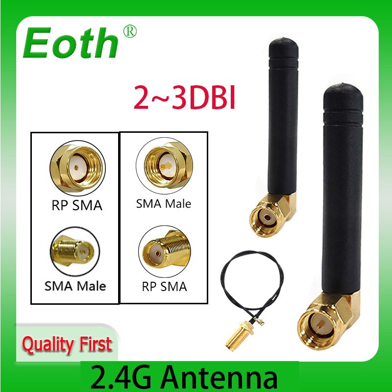 2.4Ghz antenna wifi 2~3dbi SMA male 2.4G antena wi fi antenne Zigbee Small Size aerial + PCI U.FL IPX to RP-SMA Pigtail Cable