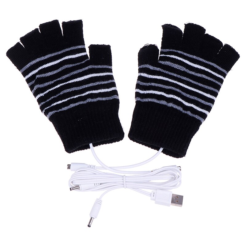 Elektrisk opvarmning handske usb opvarmede handsker vinter termisk hånd varmere batteridrevet termisk vandtæt til motorcykel ski handsker: Bk