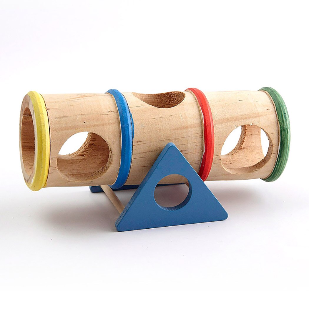 Hamster Seesaw Tube Pet Wooden Hamster Seesaw Toy Seesaw Tunnel Toys for Hamster Hedgehog Mouse Rat Guinea Pig