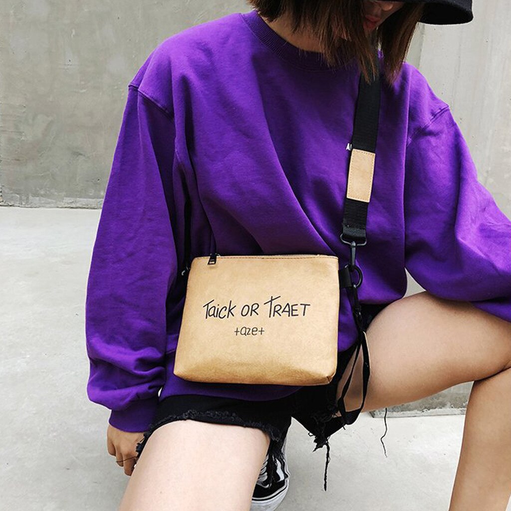 Mujer de de la línea, hombro bolsa chicas de Color sólido carta de ocio bolso de mano