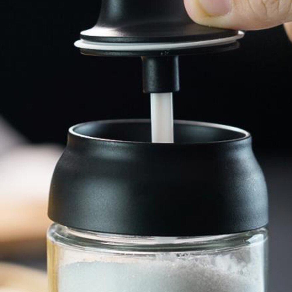 250ml gennemsigtige glas krydderkrukke fugtbestandig pebersauce ske flaske krydderedåser peber salt shaker krydderibeholder