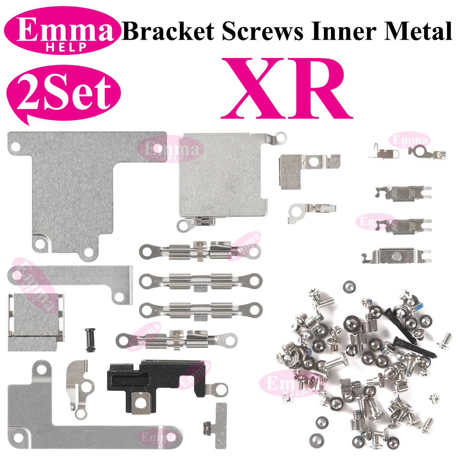 2set Full Inside Small Metal Holder Bracket Shield Plate Set Full Screws For iPhone 11 12 13 Pro Max X XS XR Repair Assessories: Transparent