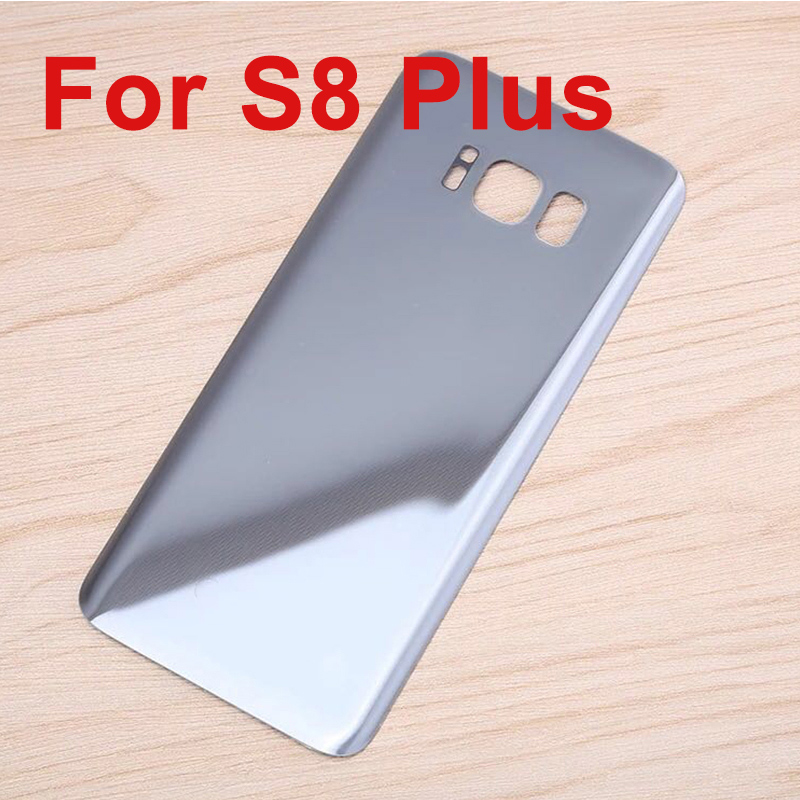 For Samsung Galaxy S8 plus Back Cover 3D Glass Battery Case for Samsung S8 S8+ Housing Cover Replacement + Adhesive Sticker: black