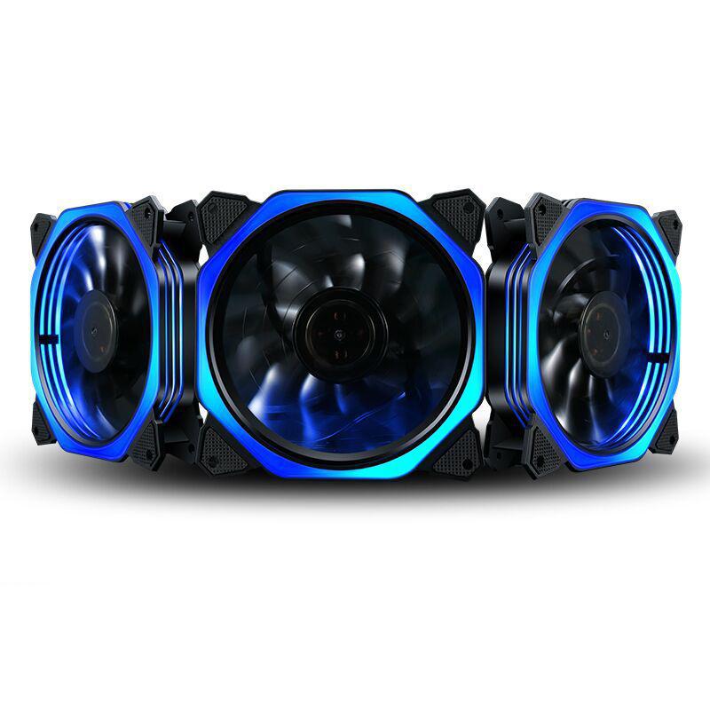 EastVita LED Light PC Computer Fan Quad LED Light 120mm PC Computer Case Cooling Fan CPU Cooler Fan For Computer: Blue Light