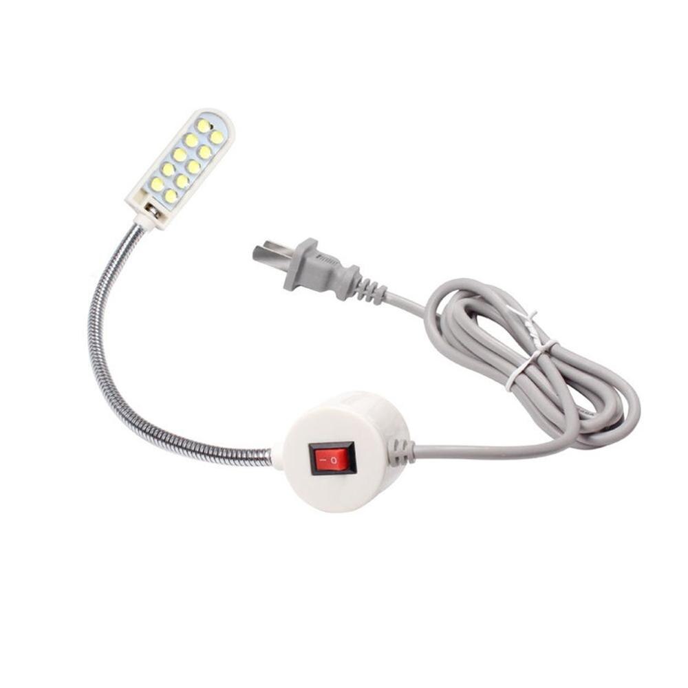 Luz Portátil para máquina de coser, 10 luces LED de trabajo, Base de montaje magnética, lámpara de cuello de cisne para todas las máquinas de coser: US Plug