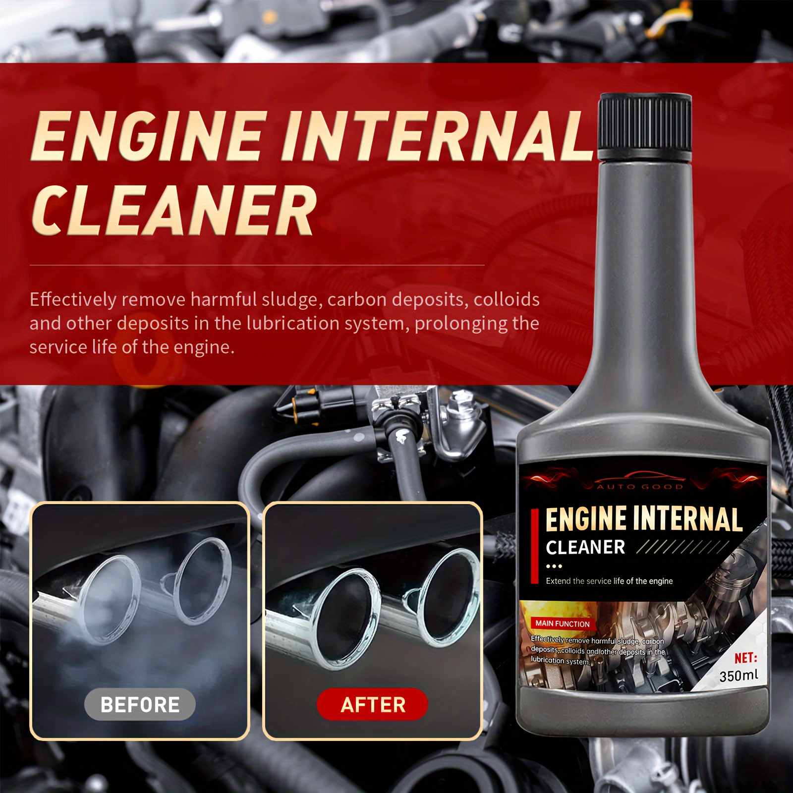 350ml car engine cleaner, exhaust gas catalytic removal of carbon deposits inside the engine, easy to clean the car!