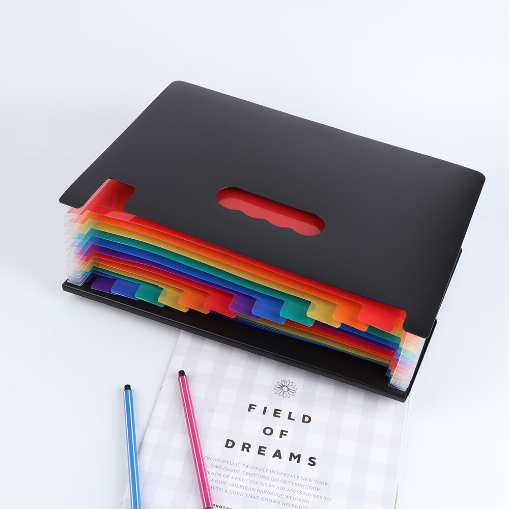 1 Pc Kleurrijke 13 Pocket Expanding File Map Ingedeeld A4 Map Document Houder Organizer Pouch Met Flip Cover Office Supply