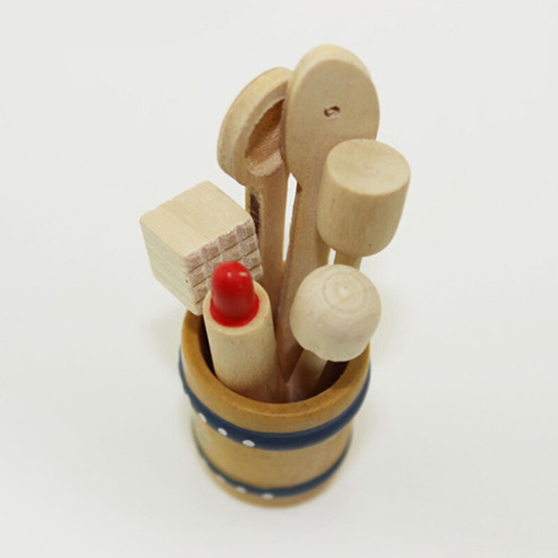 Mini Wooden Kitchen Kitchenware Simulation Spoon Shovel Model Toy for Doll House Decoration 1/12 Dollhouse Miniature Accessories