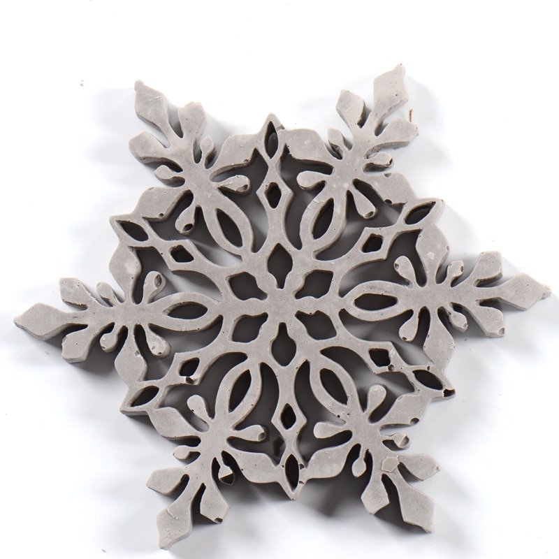 Silicone Tray Mold Christmas Snowflake Coaster Mold Concrete Holder Molds Home Cup Drink Mug Tea Coffee Pad