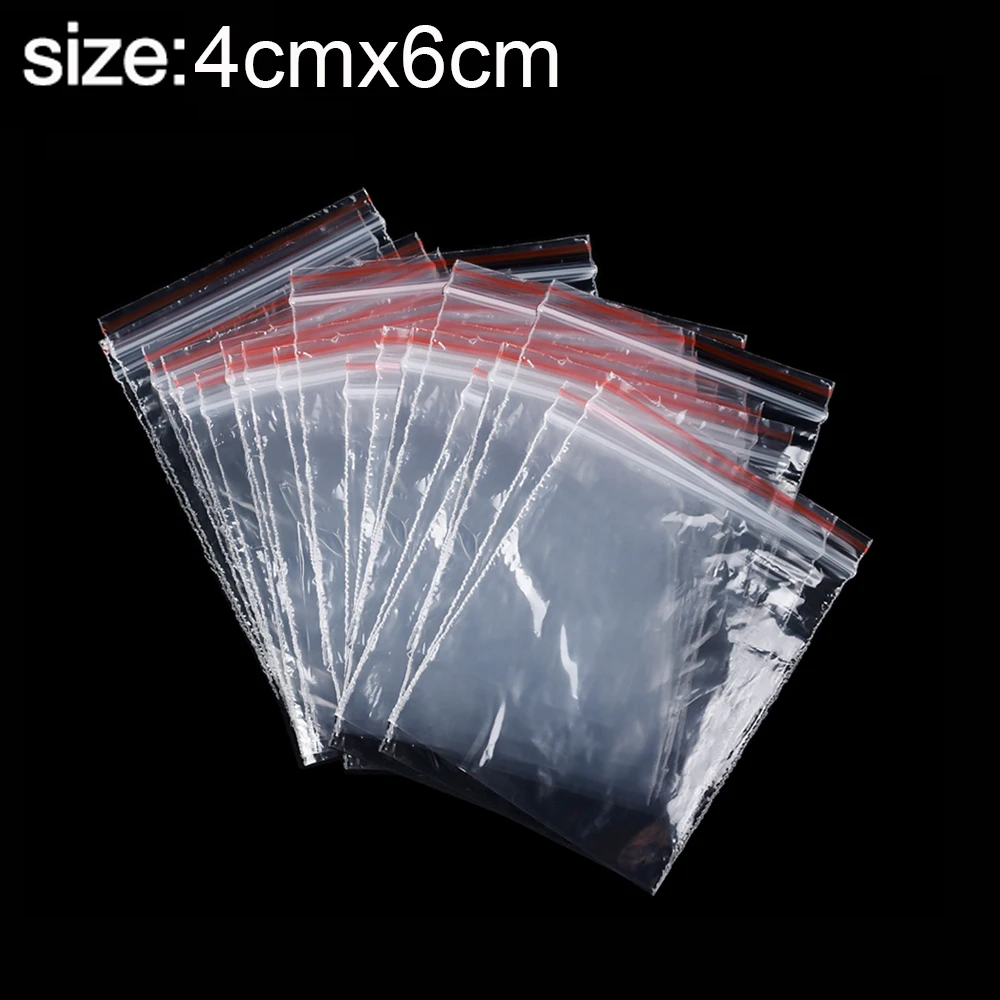 200/100Pcs Multi-Size Object Storage Bag Food Sealing Bag Resealable Transparent Plastic Bag Reclosable Vacuum Fresh Organizer: XL / Light Grey