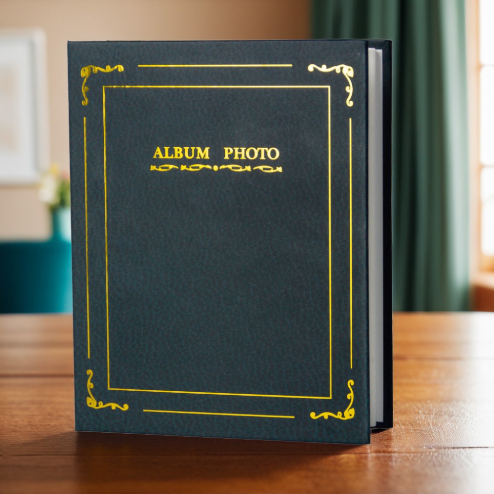 Nuevos álbumes de fotos artísticos de 6 pulgadas, familia, 100 fotos, 10x15Cm, almacenamiento de fotos de imágenes, cubierta de PU Retro clásica, colección de álbumes intersticiales: Azul