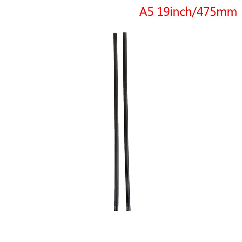2Pcs Bone wiper strip 14/16/17/18/19/20/21/22" Car Windshield Metal U-type Wiper Blades Vehicle Insert Soft Rubber Strip Refill: A5