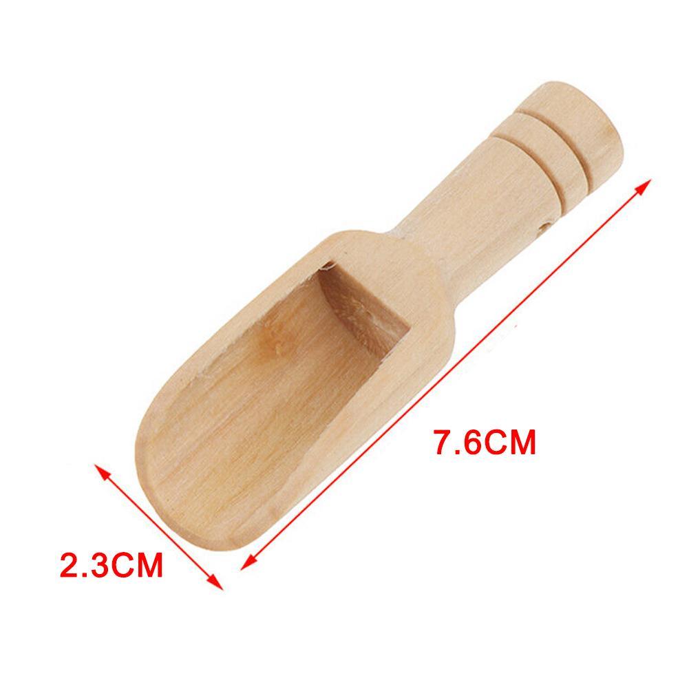 Baki Y9X3 cuillère à mesurer en hêtre noir, manche court en bois, Long outil de cuisine, ménage café assaisonnement cuillère Baki Y9X3: E