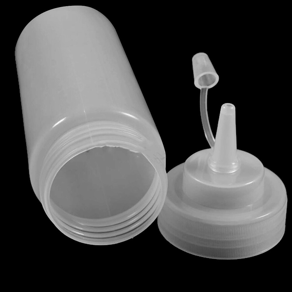 2 stk 8oz/240ml køkkenketchup dispenser gennemsigtig plastik klem sennep flaske olie cruet