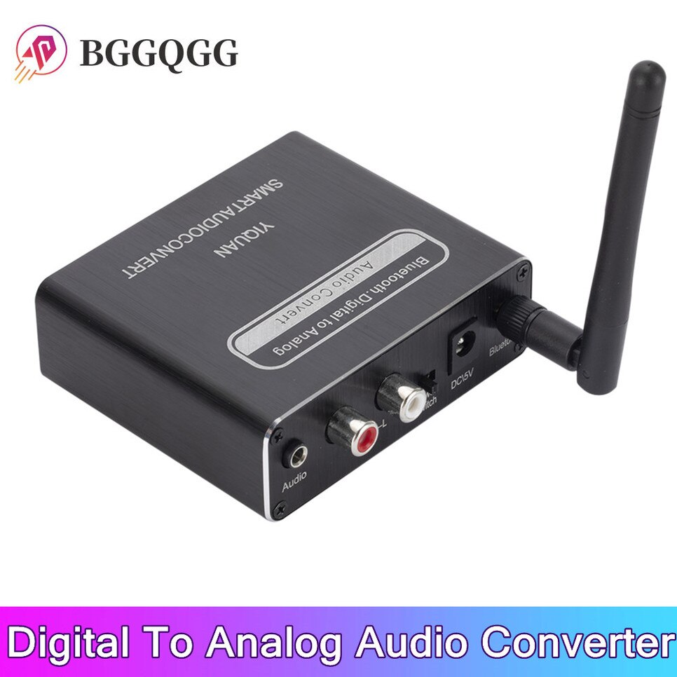 Digitaal Naar Analoog Audio Converter Optical Fiber Toslink Coaxiale Signaal Naar Rca R/L Play Microfoon Afstandsbediening Audio decoder